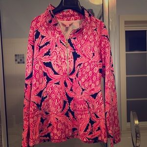 Lilly Pulitzer M popover Bright Navy Cocoa Safari